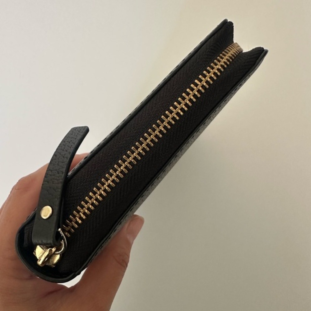 Kate Spade Black Pebbled Leather Zip Around Personal Organizer 6 Ring Planner - Picture 4 of 11